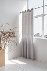 Light Grey linen curtain with grommets - Grommets - British D'sire