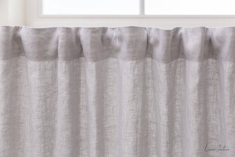 Light Grey linen curtain with multifunctional heading tape - Heading Tape - British D'sire