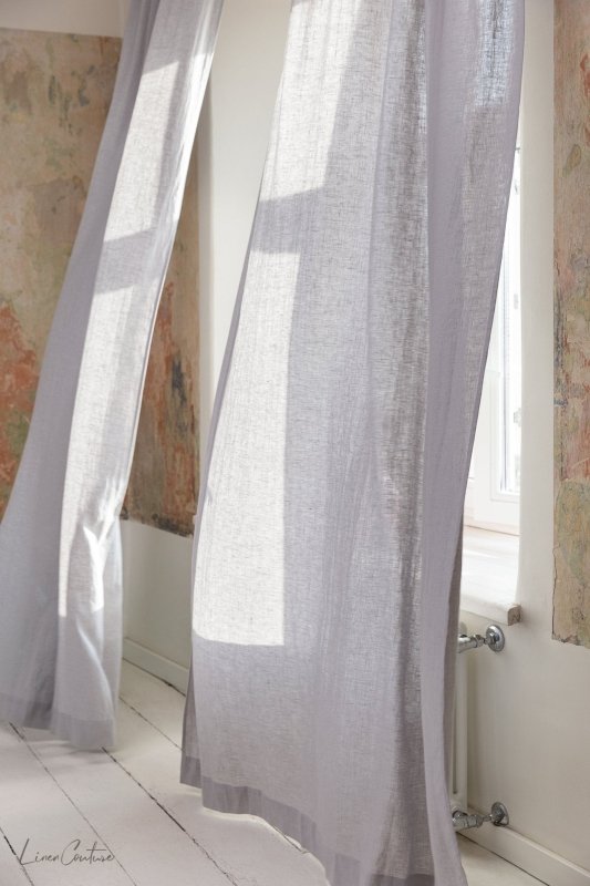 Light Grey linen curtain with multifunctional heading tape - Heading Tape - British D'sire