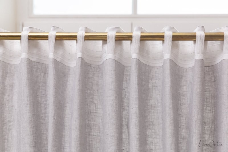 Light Grey linen curtain with multifunctional heading tape - Heading Tape - British D'sire