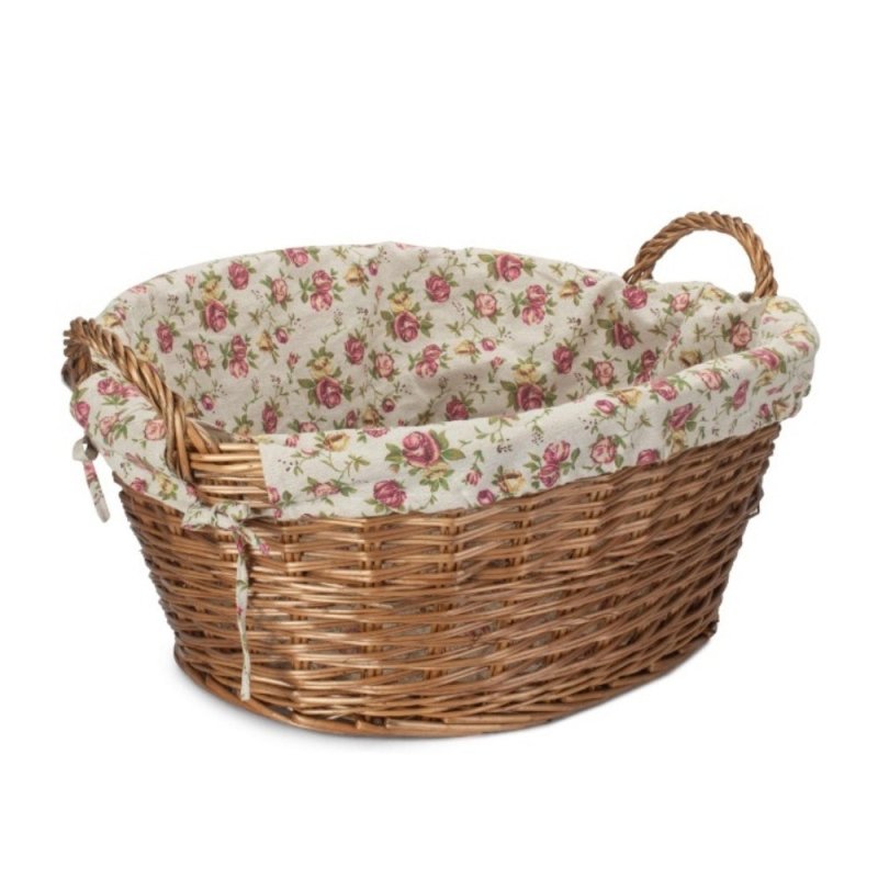 Light Steamed Lined Wash Basket - Laundry Baskets - British D'sire
