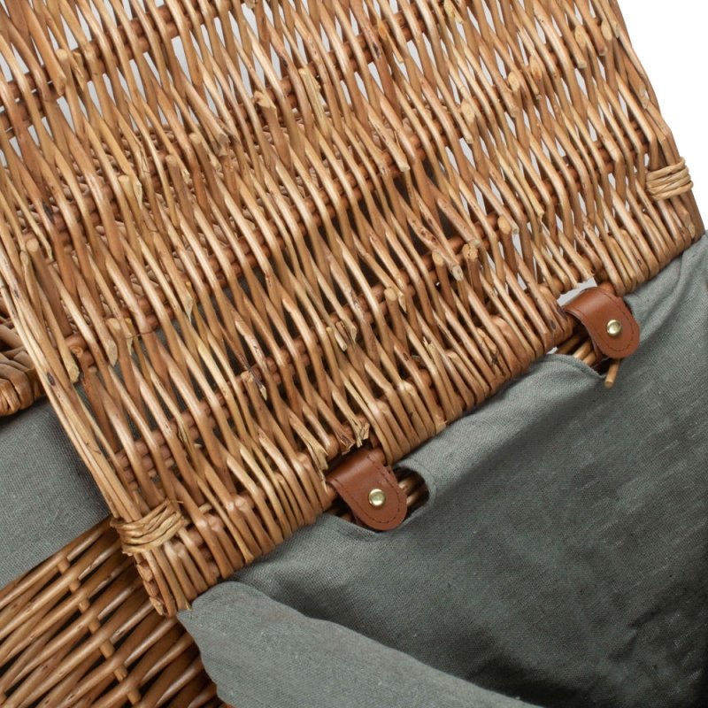 Light Steamed Square Laundry Basket with Grey Sage Lining - Laundry Baskets - British D'sire