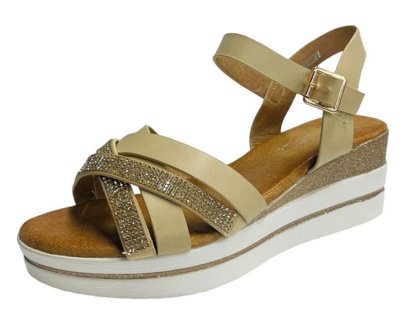 Lightweight Padded Ankle Strap Wedge Sandals - Sandals - British D'sire