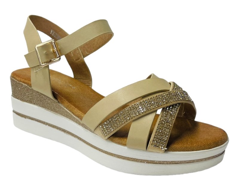 Lightweight Padded Ankle Strap Wedge Sandals - Sandals - British D'sire