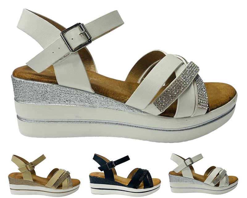 Lightweight Padded Ankle Strap Wedge Sandals - Sandals - British D'sire