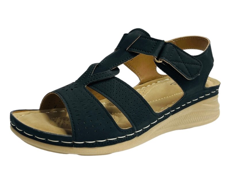 Lightweight Padded Faux Leather Sandals - Sandals - British D'sire