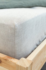 Linen Fitted Bed Sheet in Natural Light - Fitted bed sheets - British D'sire