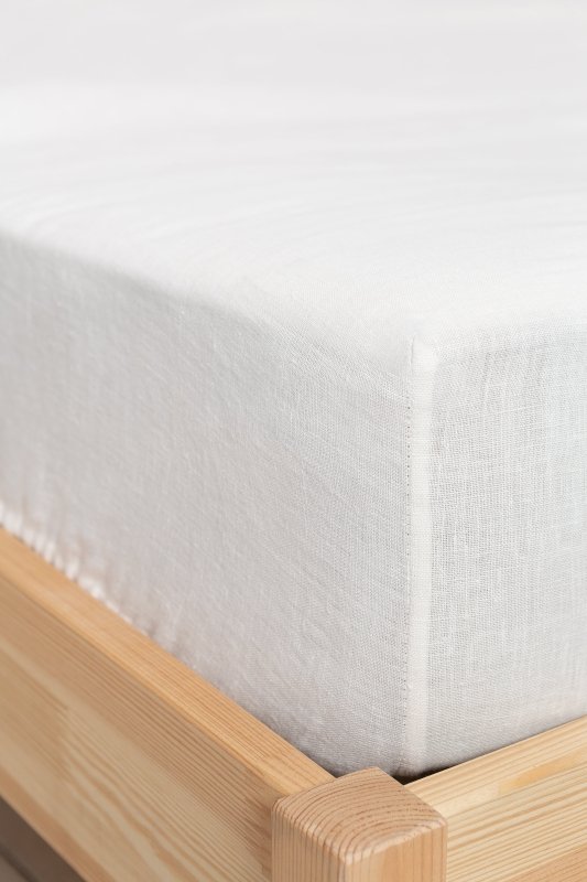 Linen Fitted Bed Sheet in Natural Light - Fitted bed sheets - British D'sire