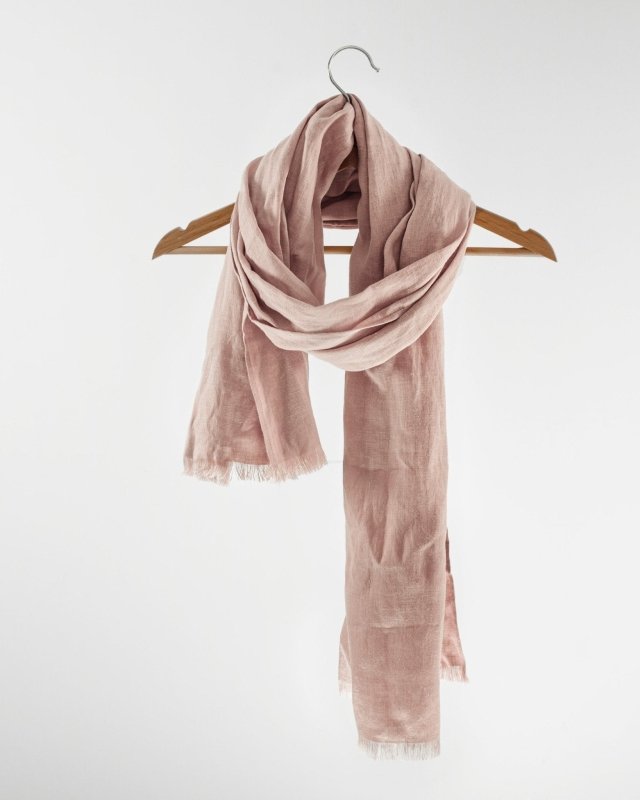 Linen scarf in Pale Pink - Scarf - British D'sire