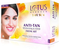 Lotus Herbals Safe Sun Anti Tan Whitening and Glow 4 in 1 Facial Kit 60g (Single Use) - British D'sire