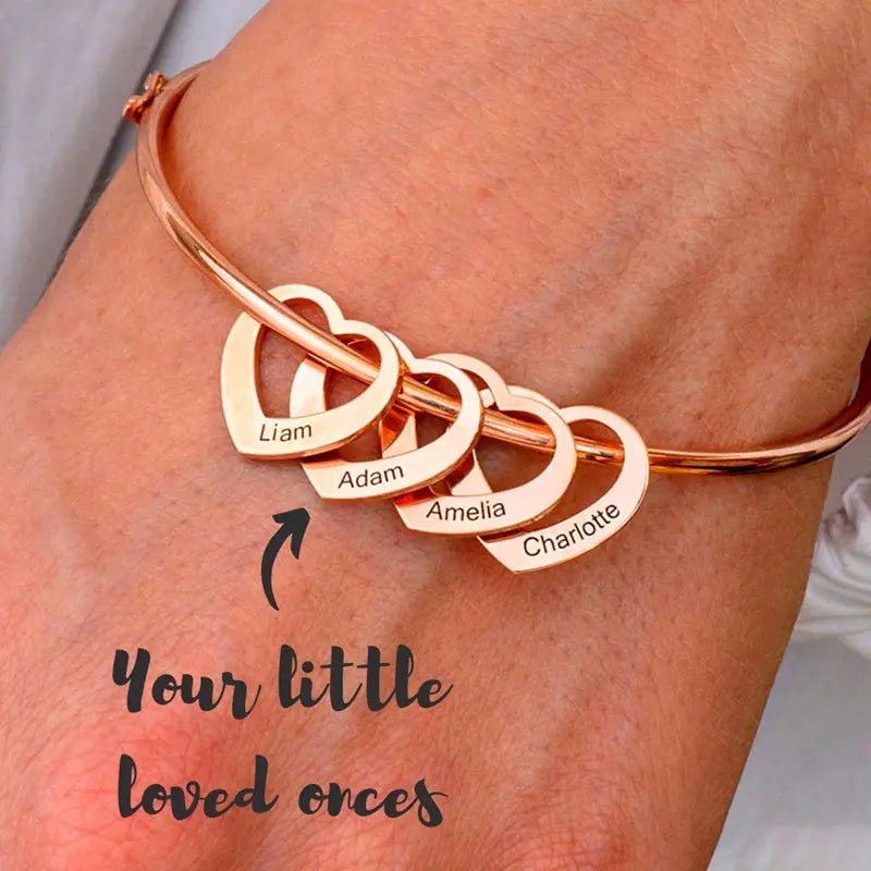 Love Bracelet Peach Heart Name Lettering Titanium Steel Bracelet - bracelets - British D'sire