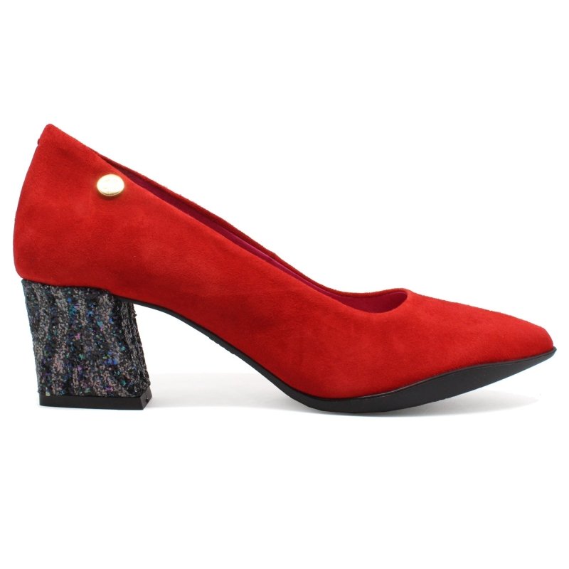 Lu Lu - Red Suede low heel - Low Heel - British D'sire