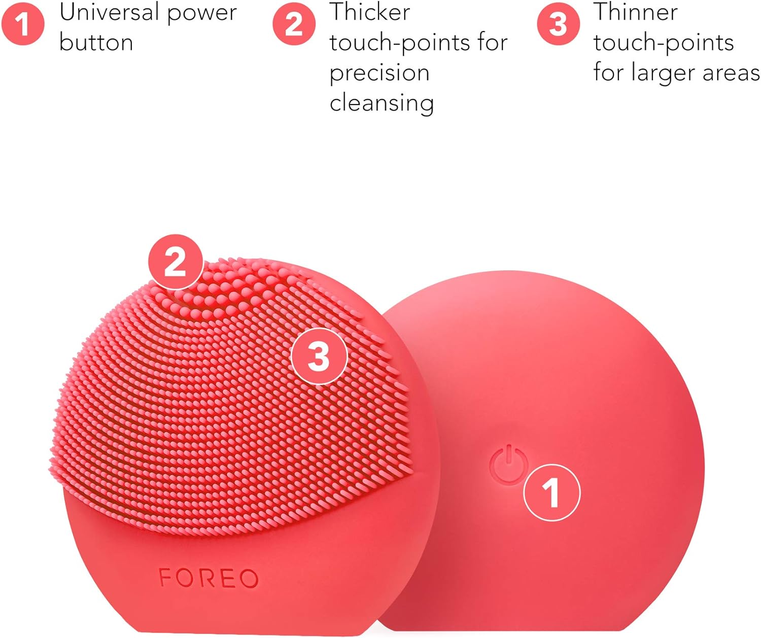 FOREO LUNA play plus 2 - Facial Cleansing Brush - 1-min Deep Facial Cleanser - Travel Accessories - Silicone Face Massager - Holiday Essentials - Ultra-hygienic - All Skin Types - Peach Of Cake!