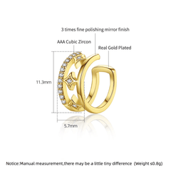 LUOTEEMI cowgirl fashion jewellery plated women diamond lady earring jewellery new gold hoop 18K - Women's Earrings - British D'sire