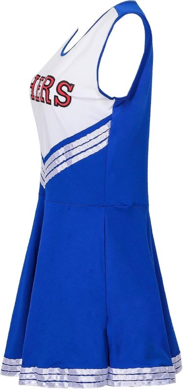 LUOXIYOUXUAN Cheerleader Ladies Womens Sports High School Cheer Girl Uniform Fancy Dress Costume Outfit with Pompoms - Sport Specific Clothing - British D'sire