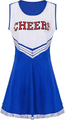 LUOXIYOUXUAN Cheerleader Ladies Womens Sports High School Cheer Girl Uniform Fancy Dress Costume Outfit with Pompoms - Sport Specific Clothing - British D'sire