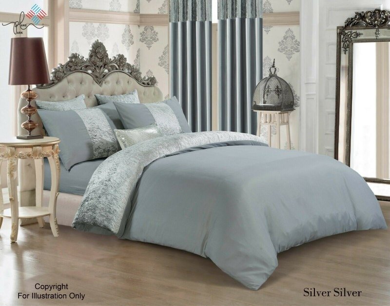 Luxury Crushed Velvet Panel Duvet Cover with Pillow Case Bedding Set - Duvet Set - British D'sire