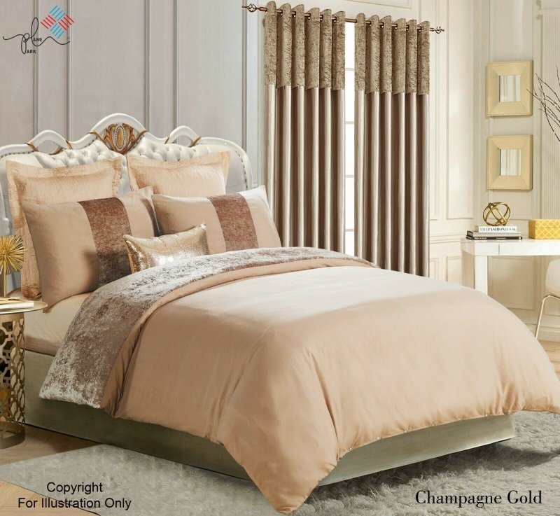 Luxury Crushed Velvet Panel Duvet Cover with Pillow Case Bedding Set - Duvet Set - British D'sire