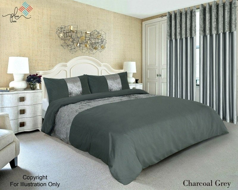 Luxury Crushed Velvet Panel Duvet Cover with Pillow Case Bedding Set - Duvet Set - British D'sire