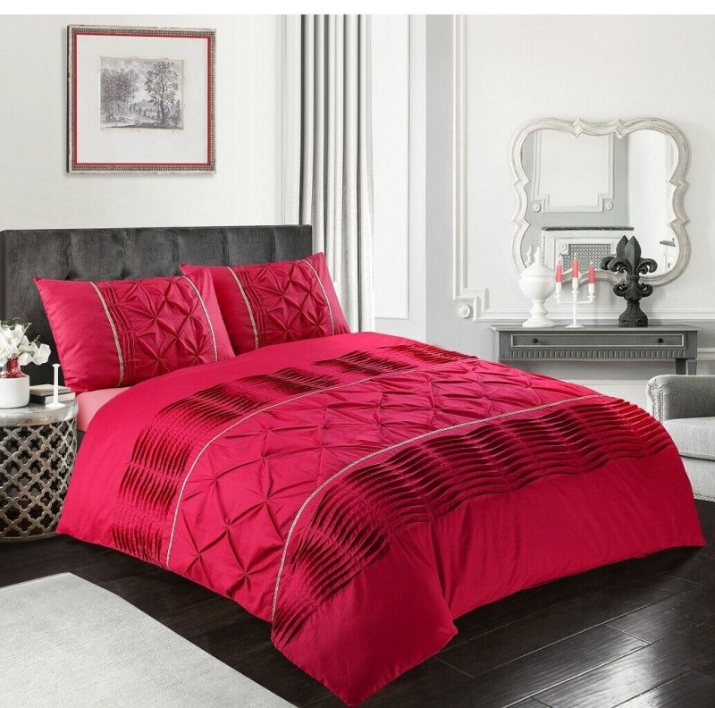 Luxury Duvet Cover Set Double Super King Size Bedding Quilt Bed Black Red White - Home, Furniture & DIY:Bedding:Bedding Sets & Duvet Covers - British D'sire