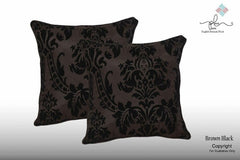 LUXURY ENGLISH DAMASK FLOCK CUSHION COVERS SOFA DECORATION 17"X17" - Cushion Cover - British D'sire