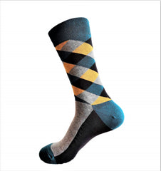 3-Pack Grey, Orange and Teal Socks