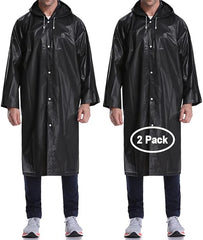 LYSHION Portable Clear Transparent Raincoat Poncho with Hood and Sleeves Reusable Rainwear for Adult - British D'sire