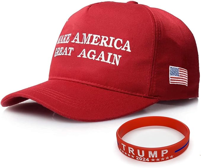 MAGA Trump Hat, Donald Trump Cap, Keep American Great Trump 2020 Hat with Wristband (MAGA - Red)(Size:L) - Hats & Caps - British D'sire