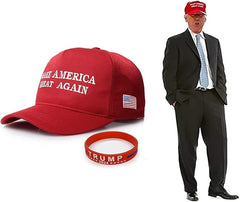 MAGA Trump Hat, Donald Trump Cap, Keep American Great Trump 2020 Hat with Wristband (MAGA - Red)(Size:L) - Hats & Caps - British D'sire