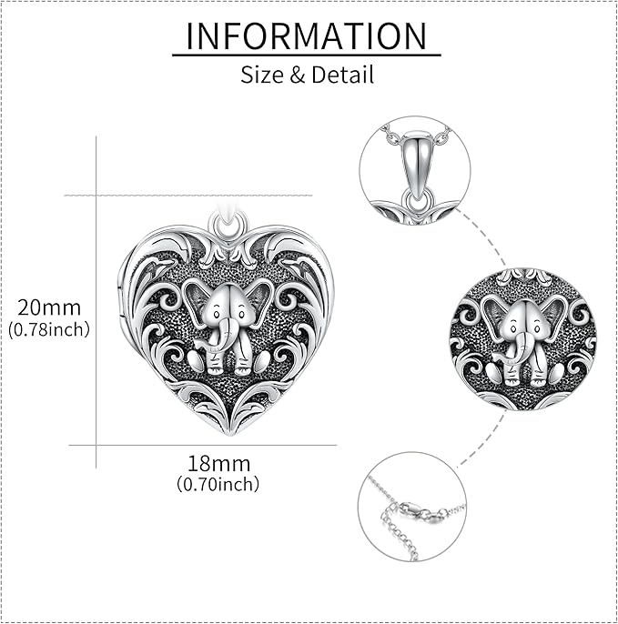 Mara DAYLINLOVE Heart Locket/Urn Necklace That Holds Pictures Sterling Silver Locket Pendant Necklace Heart Locket Jewelry Gifts for Women Girls - Necklaces & Pendants - British D'sire