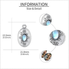 Mara DAYLINLOVE Moonstone Locket Necklace 925 Sterling Silver Photo Locket Pendant that Holds Pictures Moonstone Jewelry Gifts for Women Wife Girlfriend Mothers Day Gifts - Necklaces & Pendants - British D'sire