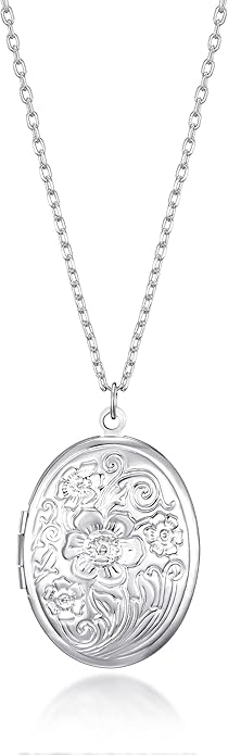 Mara Philip Jones Silver Plated Oval Locket - Necklaces & Pendants - British D'sire