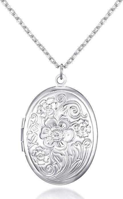 Mara Philip Jones Silver Plated Oval Locket - Necklaces & Pendants - British D'sire