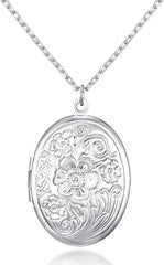 Mara Philip Jones Silver Plated Oval Locket - Necklaces & Pendants - British D'sire