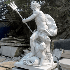 Marble Poseidon Statue Marble Male Statue Greek Marble Statue - Decor Sculpture - British D'sire