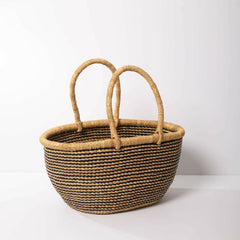 Market Black/Natural Stripe Basket - basket - British D'sire