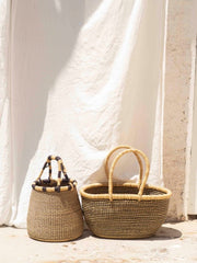 Market Black/Natural Stripe Basket - basket - British D'sire