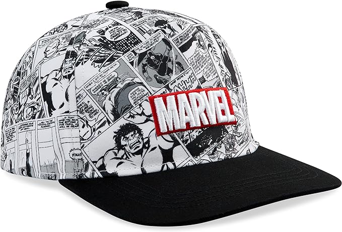 Marvel Baseball Cap for Boys and Teenagers One Size Adjustable Strap Boys Hat Summer Holiday Accessories Lightweight Breathable Sun Hat Gifts for Boys Black/White - British D'sire