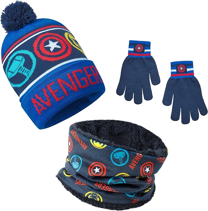 Marvel Boys Winter Accessories Set, Cosy for School Travel - Gifts for Boys - Cold Weather Sets - British D'sire