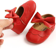 MASOCIO Baby Girls Mary Jane Shoes Infant Bow Princess Anti - Slip Soft Sole Prewalker Shoes - British D'sire