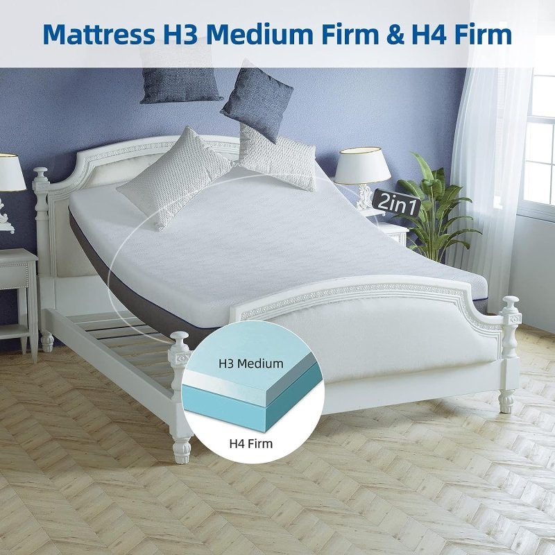 Memory Foam Mattress 8 Inch Mattress with Soft Fabric 2-Layer Skin-friendly Durable - British D'sire