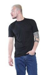 Men's Classic Black T-Shirt – Premium Cotton Crew Neck Tee for Everyday Wear - British D'sire