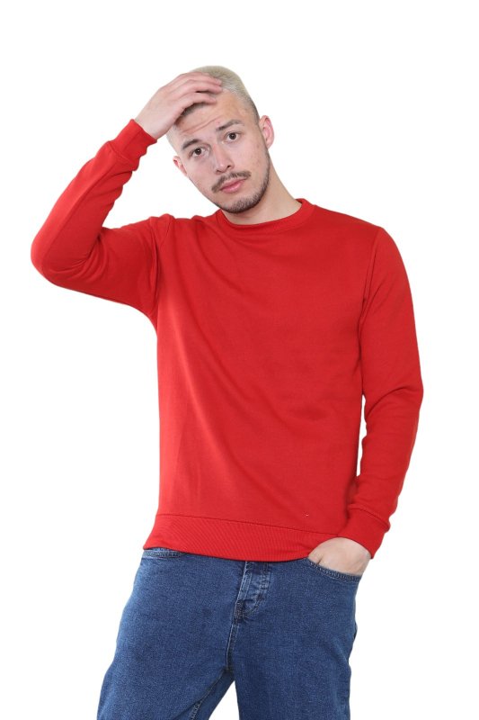 Men's Classic Red Sweatshirt - Casual Comfort and Stylish Fit - British D'sire