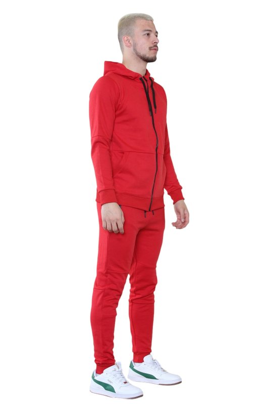 Men's Full - Zip Red Tracksuit Set - Athletic Style and All - Day Comfort - British D'sire