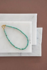 Mens Mini Turquoise Bead Bracelet - Bracelets - British D'sire