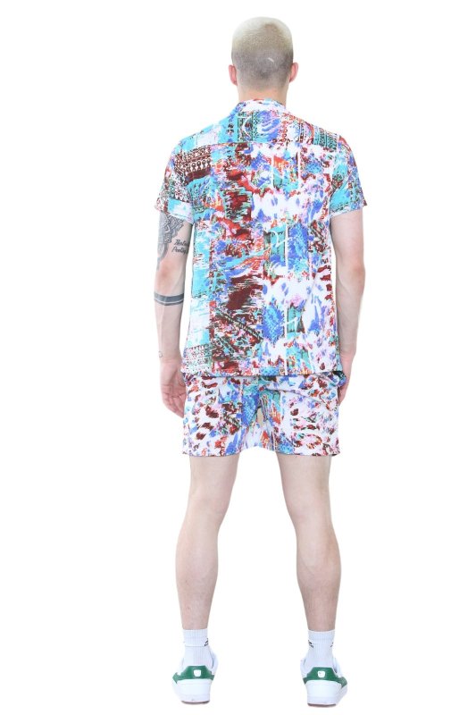 Men's Vibrant Abstract Print Shirt and Shorts Set – Summer Co - Ord Outfit - British D'sire