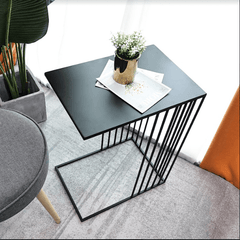 Metal Sofa Side Table Rectangular Black - SLENDER - Side Table - British D'sire