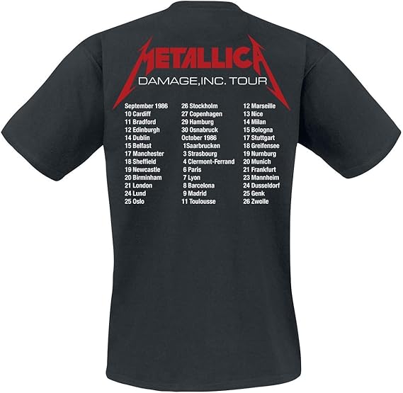 Metallica - Master of Puppets Tour Europe 86 T Shirt - Men's T-Shirts - British D'sire