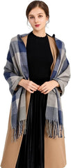 Miss Lulu Women Scarves Winter Long Soft Warm Tartan Check Wraps Wool Spinning Tassel Shawl Stole Scarf Ladies - Scarves & Wraps - British D'sire