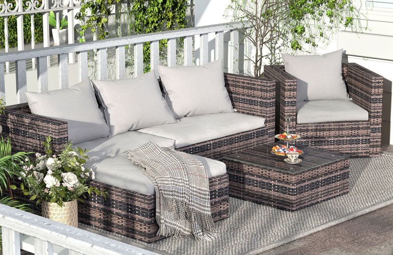 Modular Corner Rattan Sofa - British D'sire